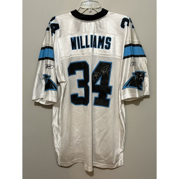 Carolina Panthers DeAngelo Williams #34 Jersey XL White Reebok NFL Autographed - Picture 6 of 10